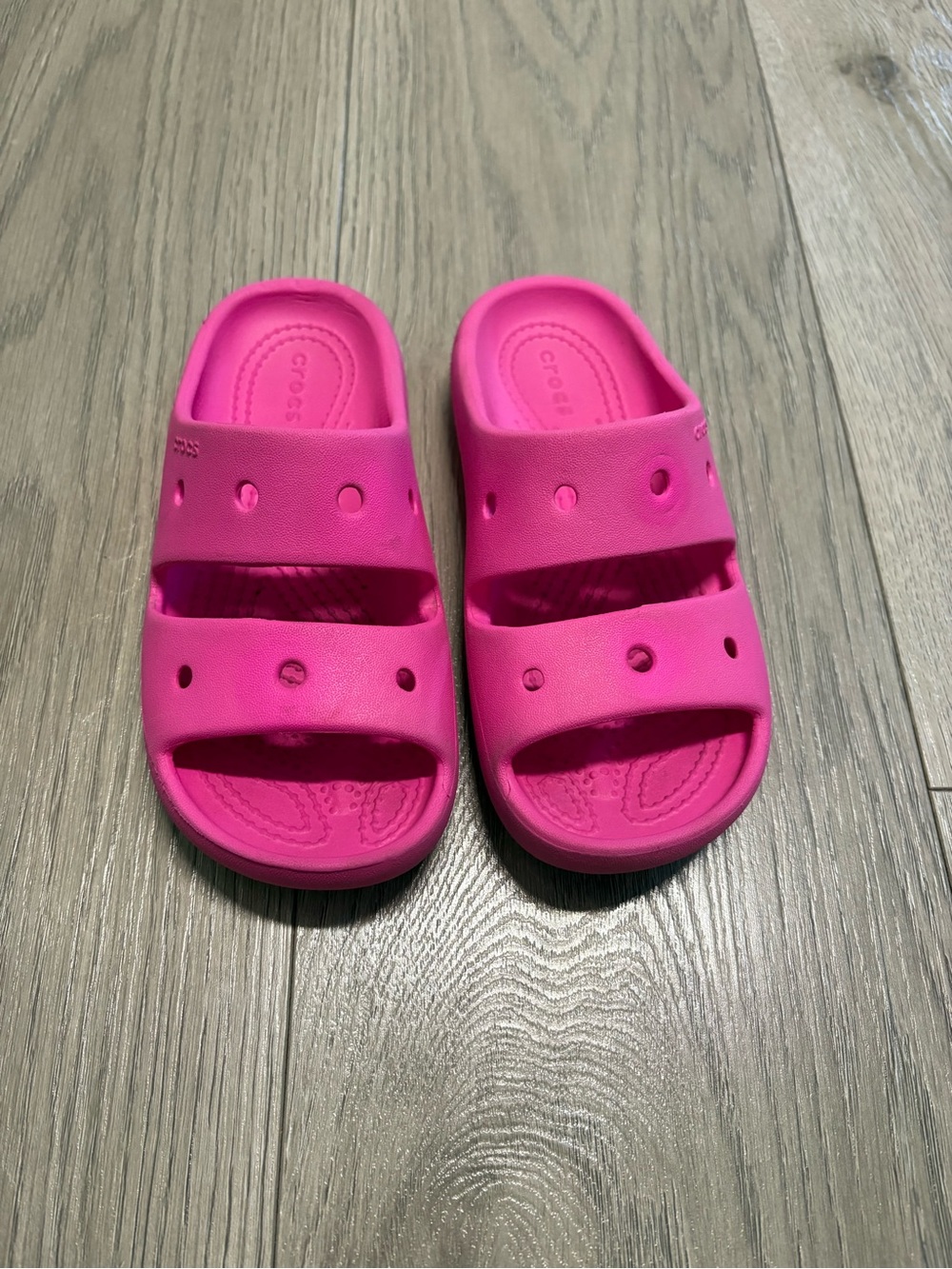 Crocs Kids' Double Strap Slide - Hot Pink 13c